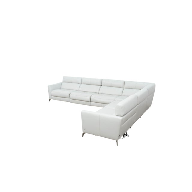 2010s Natuzzi Italia Leather Power Reclining Sectional Sofa For Sale - Image 5 of 10