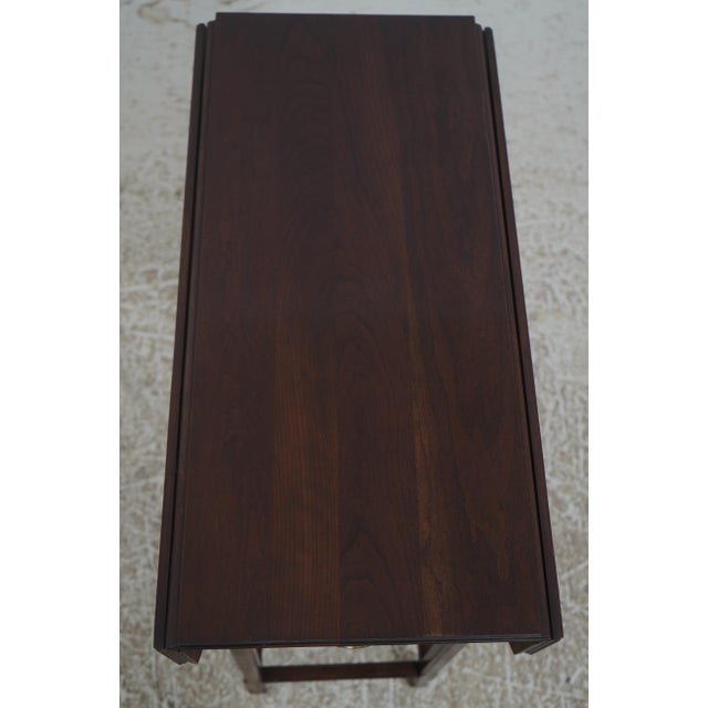 Ethan Allen Pair Ethan Allen Georgian Court Cherry Drop Leaf End Tables For Sale - Image 4 of 18