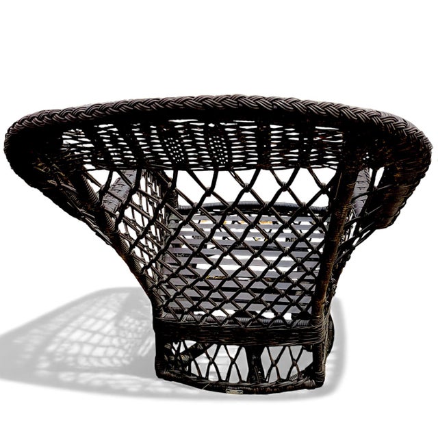 Contemporary 2005 Lane Weathermaster Swivel Glider High Back All-Weather Wicker Lounge Chair For Sale - Image 3 of 10