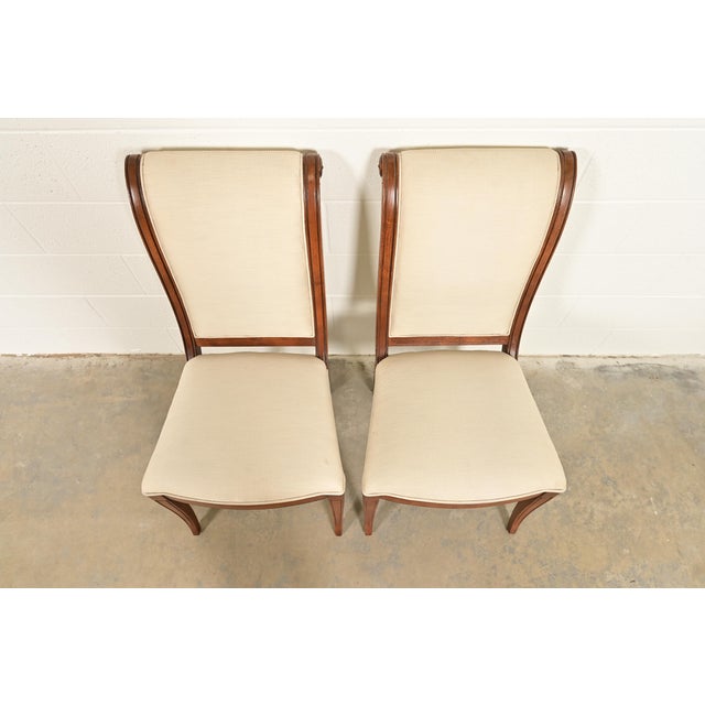 1980s Henredon French Regency Louis XVI Carved Oak Side Chairs or Dining Chairs, Pair For Sale - Image 5 of 16
