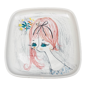 Mid 20th Century Milvia Quadrifoglio Italy Vintage Hand Painted Pottery Platter Plate 10.75"