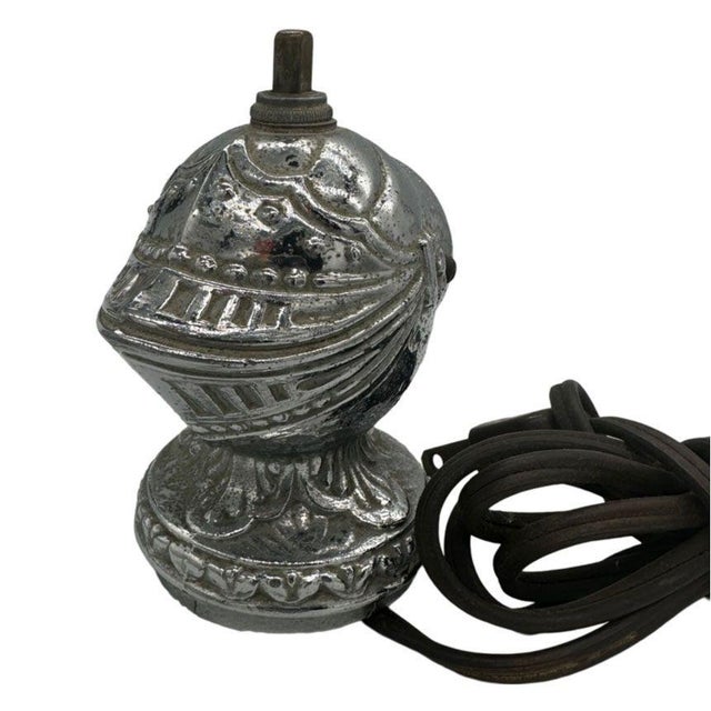 Gothic 1940s Medieval Knight Helmet Chrome Eletric Lighter by Omsco For Sale - Image 3 of 7