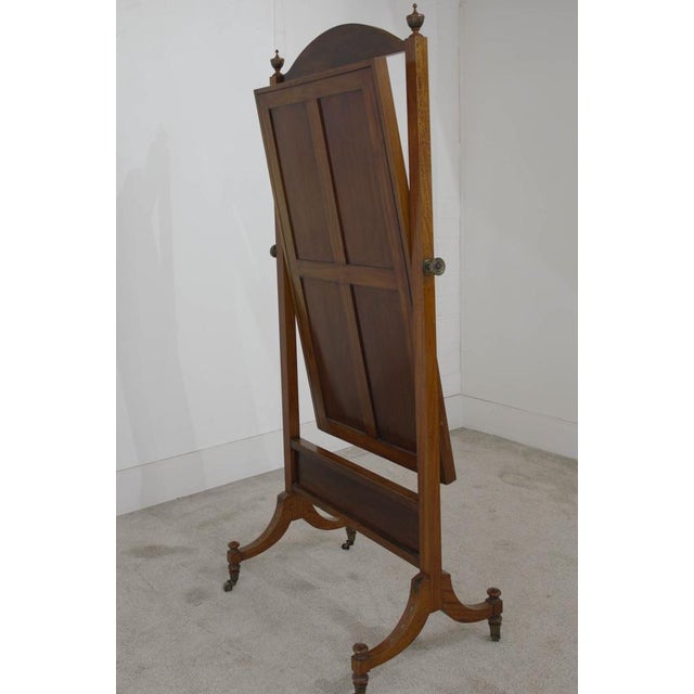 Satinwood Cheval Mirror from Maple and Co., 1890 For Sale - Image 3 of 10