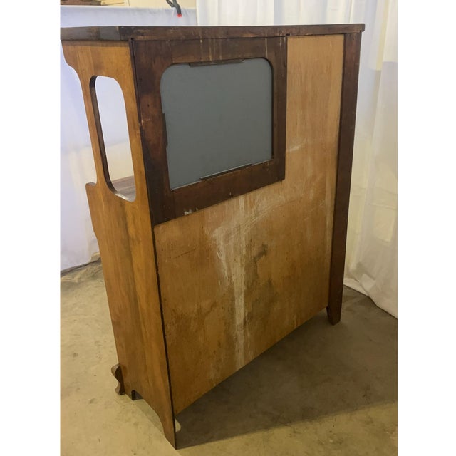 Brown Antique American Victorian Oak Side-by-Side Curio Cabinet, C. 1895 For Sale - Image 8 of 9