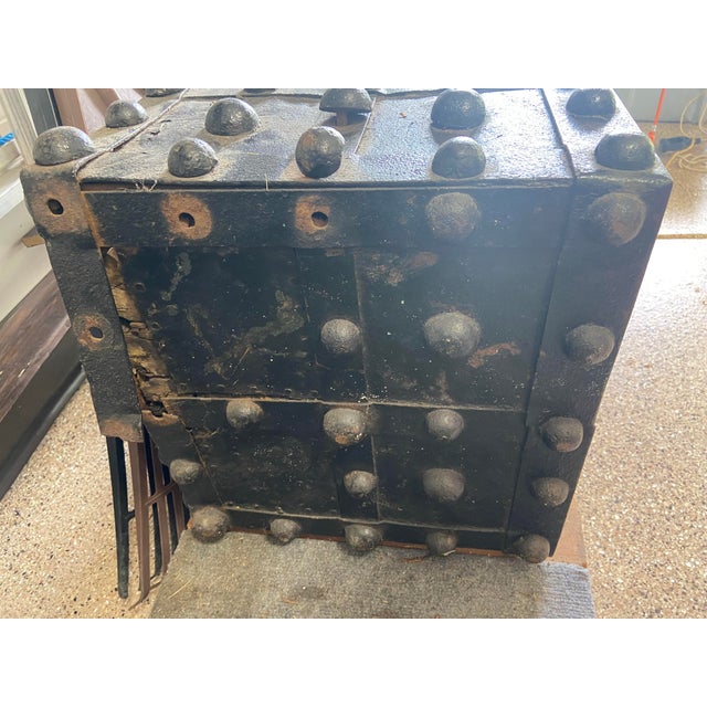 Antique Riveted Iron Safe - Sandwich, Il Antique Fair Find For Sale In Chicago - Image 6 of 6