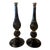 Pair of Murano Black Glass Lamps For Sale