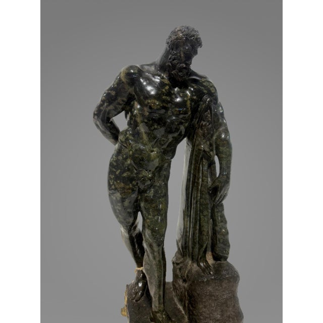 Italian Grand Tour Neoclassical Verde Antico Marble Farnese Hercules, 19th C. For Sale In Providence - Image 6 of 16
