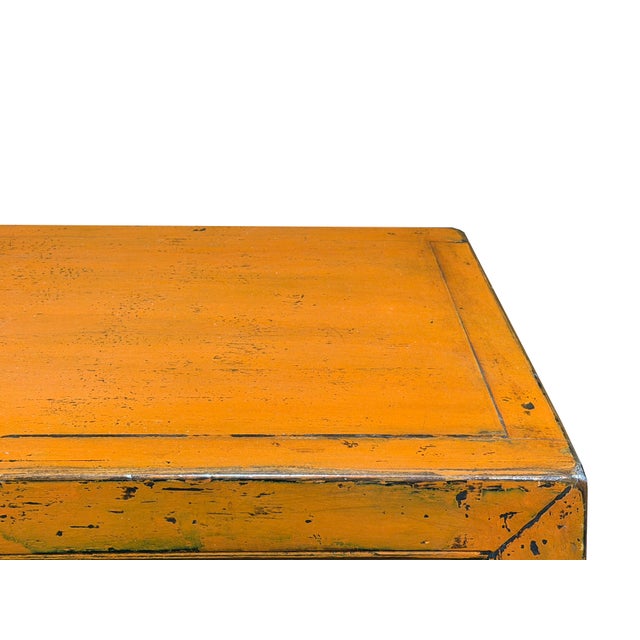 Distressed Vintage Style Weathered Orange Drawers Credenza Cabinet For Sale - Image 13 of 15