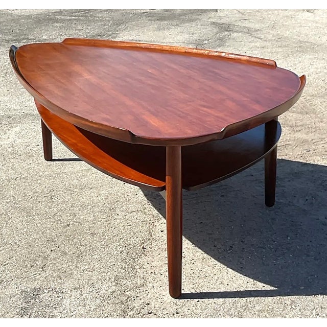 Wood Vintage MCM Swedish Yngve Ekstrom Teak Surfboard Coffee Table For Sale - Image 7 of 12