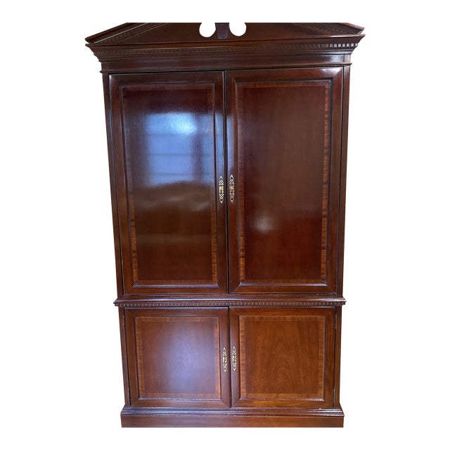 1990s Wooden Entertainment Armoire For Sale