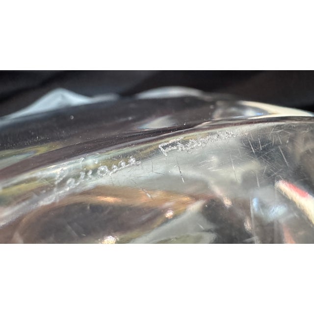 Lalique France Crystal Oak Leaf Compiegne Bowl-Mid Century For Sale In West Palm - Image 6 of 7