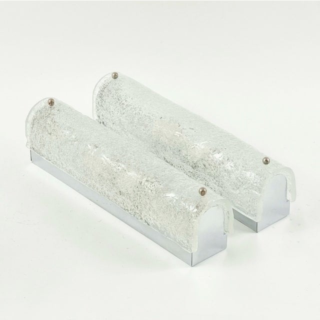 1970s Mid-Century Modern Tubular Murano Glass Wall Lights/Sconces From Hillebrand - a Pair For Sale - Image 6 of 11