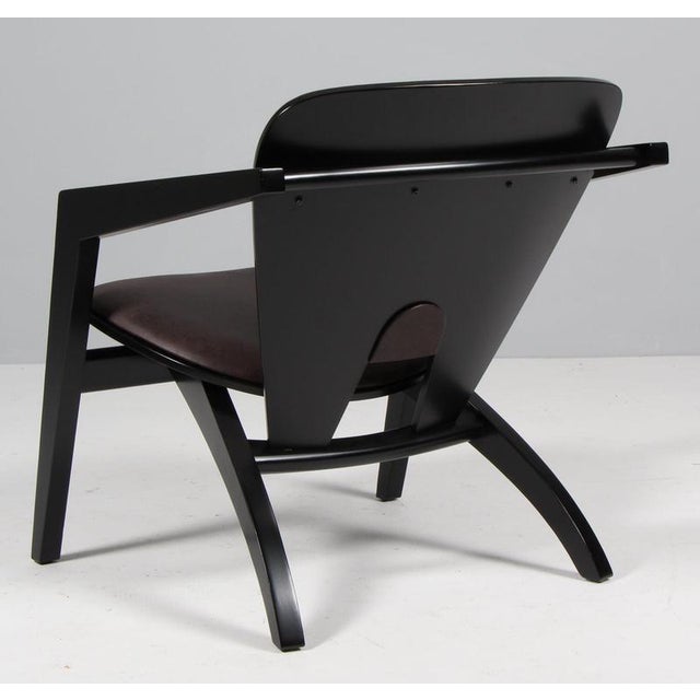 2000 - 2009 Butterfly Lounge Chairs in Black Beech and Full Grain Leather by Hans J. Wegner for Getama, 2000s For Sale - Image 5 of 6