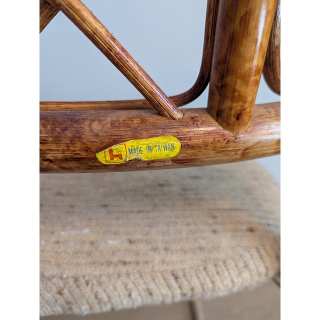 Brown 1980s Rattan and Brass Cantilever Chairs - A Pair by Cramco For Sale - Image 8 of 17