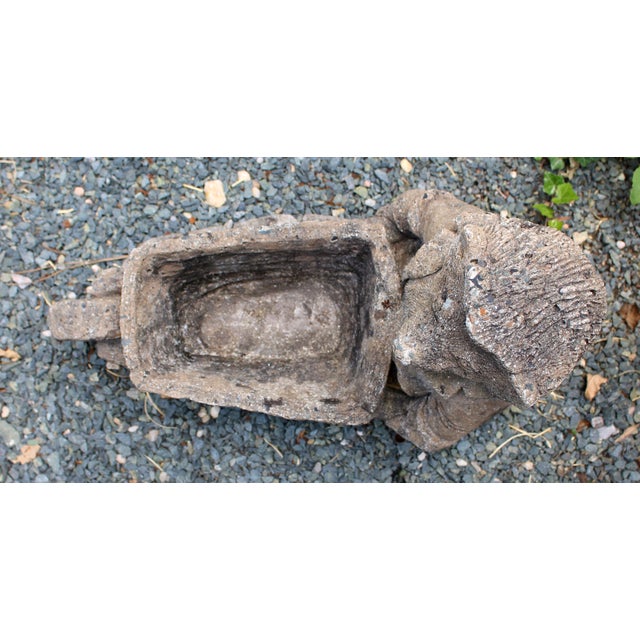 Mid-20th Century English Cast Stone Hedgehog With Wheelbarrow For Sale - Image 4 of 5