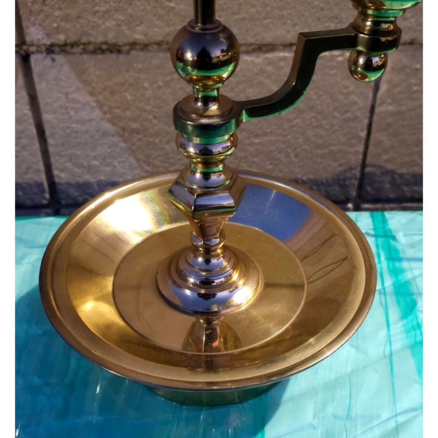 Brass Chapman French Candlestick Bouillotte Table Lamp For Sale - Image 8 of 12