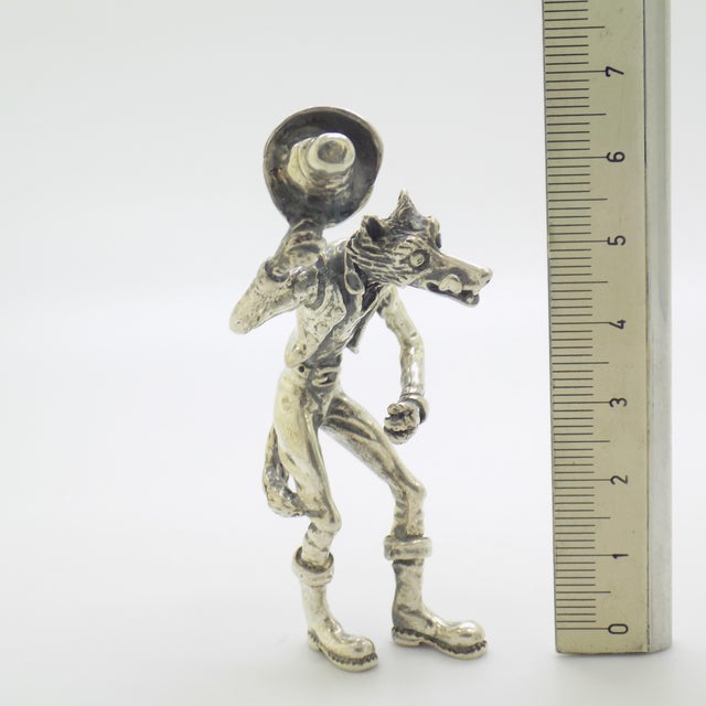 Vintage Italian Handmade Silver Fox Pinocchio Figurine, Arezzo, Tuscany, 1970s For Sale - Image 14 of 15