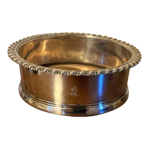 Antique 19th Century Irish Georgian Sterling Silver Wine Bottle or Decanter Coaster by James Le Bas, Dublin