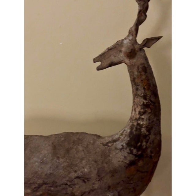 Brutalist Metal Deer Statue For Sale - Image 4 of 5