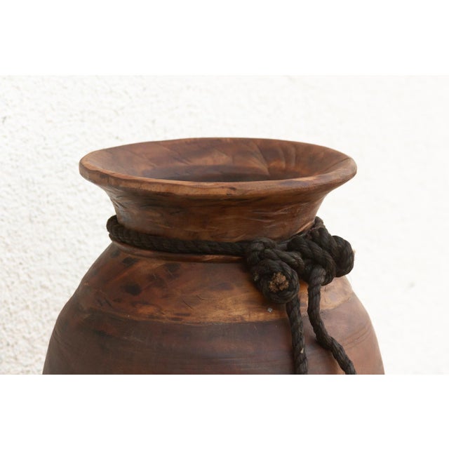 Rustic Heavy Rustic Wood Milk Pot For Sale - Image 3 of 7