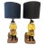 Vintage Pair of 1979 Nautical Ceramic Sea Captain Table Lamps With New Black Lampshades, Rewired For Sale