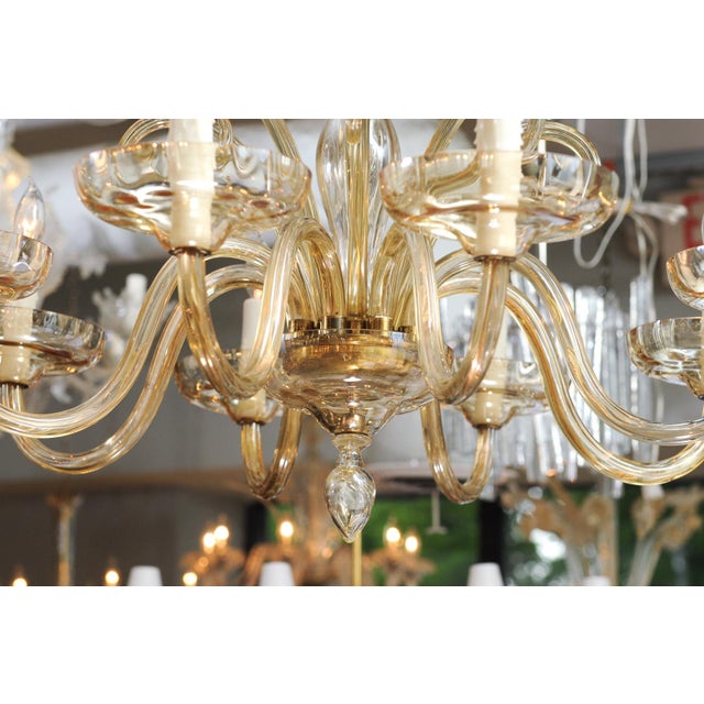 1960s Stunning 8-Light Venetian Glass Chandelier, Italy For Sale - Image 14 of 14
