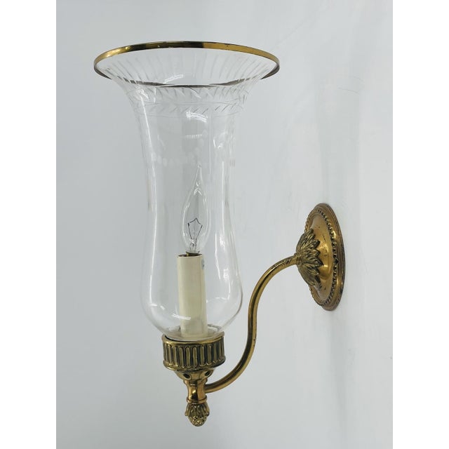 Metal 1990s Charles Edwards London Brass Hurricane Wall Sconces - a Pair For Sale - Image 7 of 18