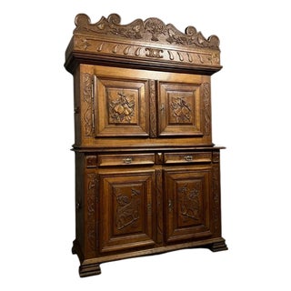 Renaissance Style Montbéliard Four-Door Cabinet in Oak For Sale