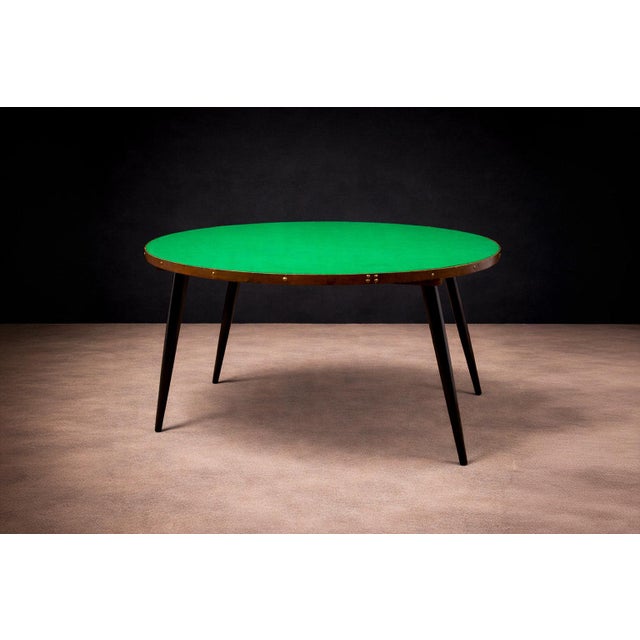1950s Game Table in Wood & Green Felt, Gelli, 1950s For Sale - Image 5 of 7