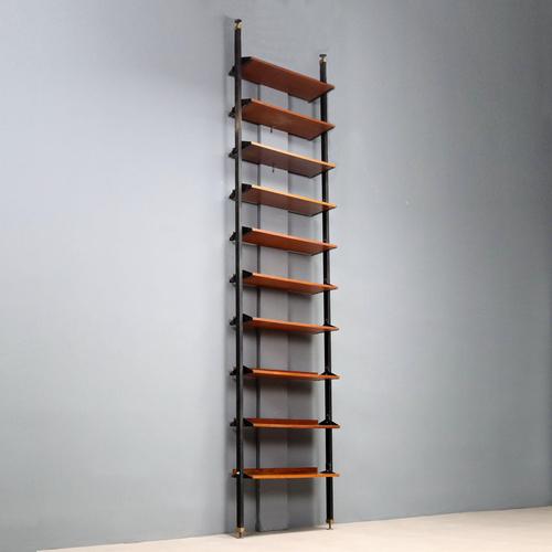 Vintage Bookcase in Teak Veneer, Italy, 1960s For Sale - Image 10 of 10