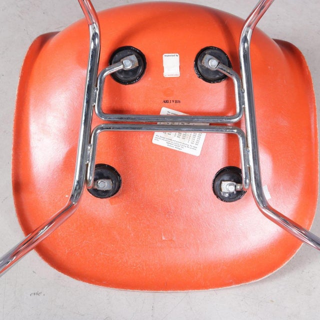 Dining Chairs in Orange Fiberglass by Charles & Ray Eames for Herman Miller, USA, 1960s For Sale - Image 6 of 9