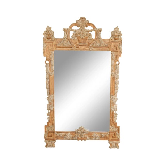 Mid 20th Century Louis XV Style Carved Wood Rectangular Wall Mirror For Sale - Image 13 of 13