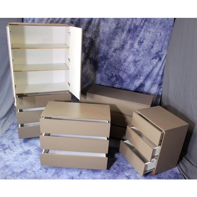 Danish Modern Wardrobe Bedroom Furniture Set Of 4