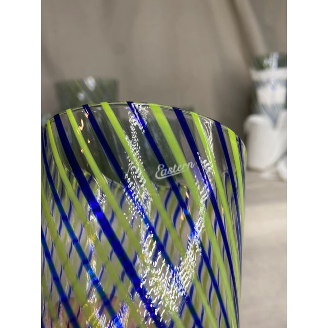 Vintage Hand-Blown Venini-Style Pitcher & Highball Glasses Set- 9 Pieces For Sale - Image 11 of 13