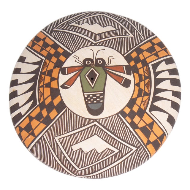 Signed Acoma Native America Seed Pot With Bug Design by Diane Lewis For Sale