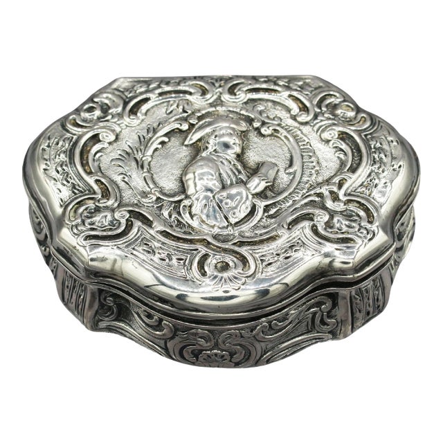 19th Century Grand Tour Silver Box, Likely Made in Germany For Sale