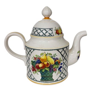 Vintage 1990s Villeroy & Boch Basket Pattern Coffee Pot For Sale