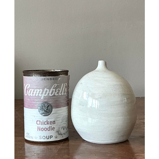 Vintage Boho Glazed Ceramic Vase For Sale - Image 4 of 6