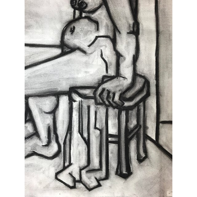 1940s John Bowers Modernist Cubist Nude 1940s Charcoal Drawing Uc Berkeley Mfa For Sale - Image 5 of 14