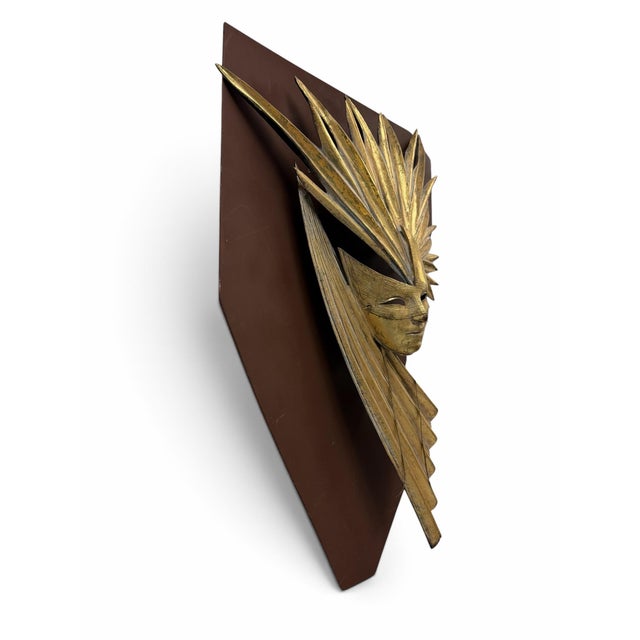 Infuse your walls with theatrical, mid-century drama with this stunning vintage wall sculpture by artist Evelyn Lino....