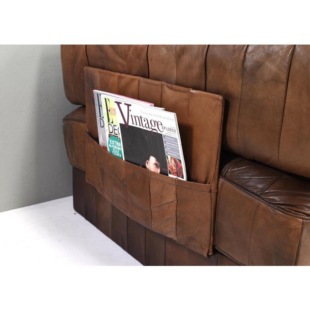 DS-88 Sectional Sofa in Cognac Brown Leather from De Sede, Switzerland, 1970s, Set of 19 For Sale - Image 16 of 18