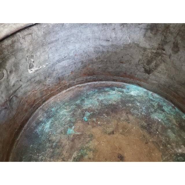 Large! Antique Late 19th Century Cauldron Hammered Copper Pot For Sale In Washington DC - Image 6 of 14