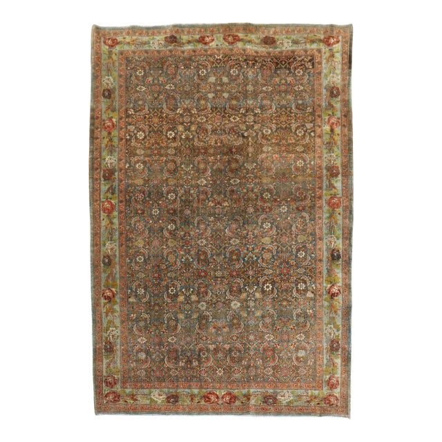 Antique Persian Bidjar Accent Rug For Sale