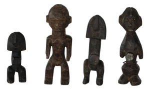 Decorative Handcrafted African Wooden Sculptures, 1940s, Set of 4