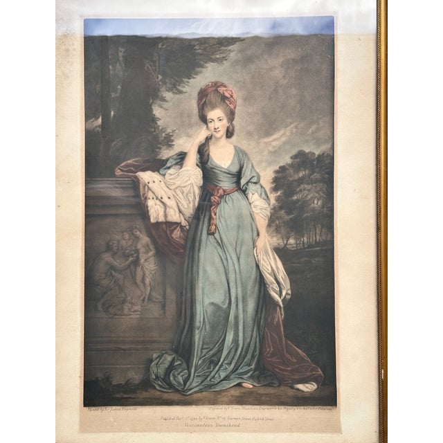 Late 18th Century Large 18th C. Mezzotint: Viscountess Townshend by Valentine Green After Reynolds For Sale - Image 5 of 7