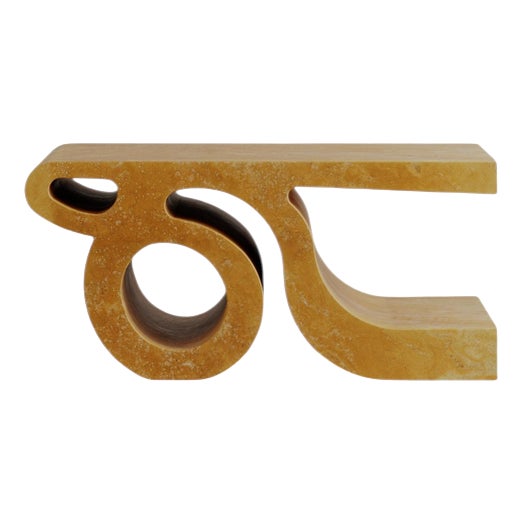 Travertino Giallo Joie Coffee Table by Esther Knopfler For Sale