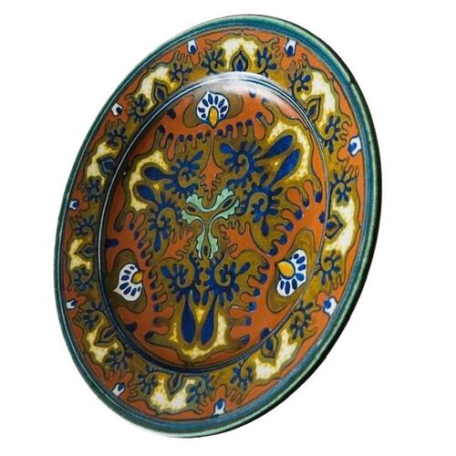 Antique Art Nouveau Rhodian Decorative Plate from Plateelbakkerij Zuid-Holland, 1920s For Sale - Image 3 of 9