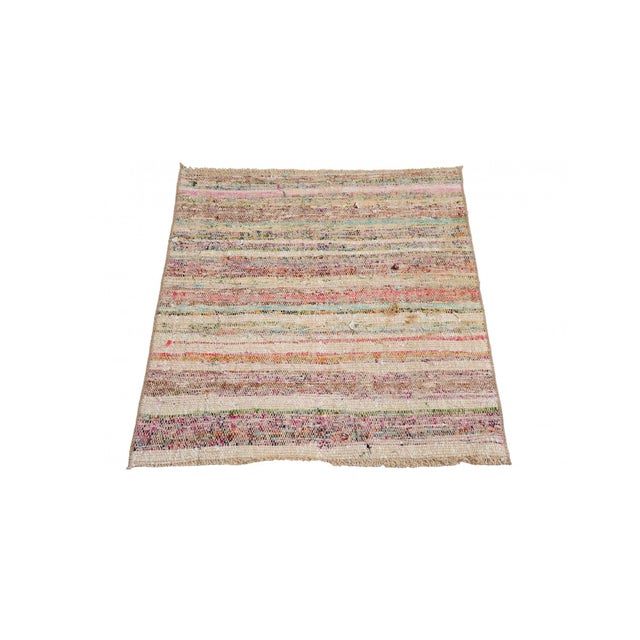 Decorative vintage mini rag rug from Adana region of Turkey. Approximately 45-55 years old. In very good condition. Rare...