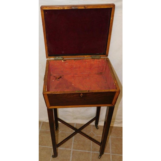 English Traditional Rosewood & Banded Satinwood Box on Stand For Sale - Image 4 of 6