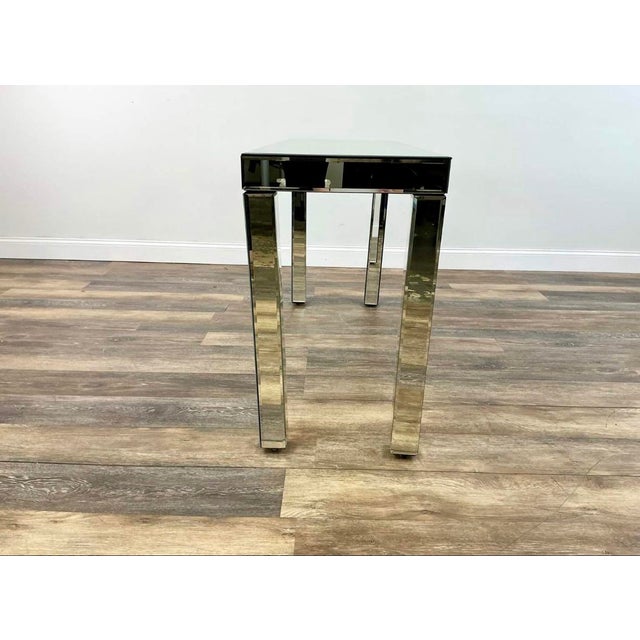 Glass West Elm Parsons Mirrored Console Table With Two Drawers For Sale - Image 7 of 10